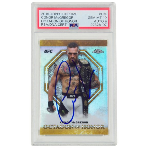 Conor McGregor Signed 2019 Topps UFC Chrome Octagon Honor – PSA 10 Autograph 9