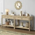 thumbnail image 6 of Surmoby Console Table with Rattan Drawers,Boho Wood Entryway Table Hallway Table Sofa Table with Open Storage Shelf for Living Room,Foyer and Corridor,Light Oak, 6 of 9