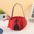 thumbnail image 5 of LHNFT 2 Pcs Halloween Pumpkin Candy Bags Reusable Hand-Held Trick or Treat Candy Bag Gift Cloth Bags for Halloween Party Decorations Supplies, 5 of 6
