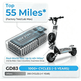 thumbnail image 3 of GLIDEZONE 3600W Off-Road Electric Scooter, 47 MPH 55 Miles Range, 60V 27AH Dual Fast Charge, Dual Oil Disc Brakes, LED Lights, Spare Tire, Adult E-Scooter, 3 of 12