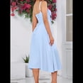 thumbnail image 4 of Vestido Midi con Corsé, Aberturas Fluidas y Cordones para Mujer, Vestido Informal de Verano de Corte A para Fiesta de Té. Azul M, 4 of 7