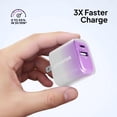 thumbnail image 4 of Powertek Frosty 20W USB-C PD + USB-A Dual Port Wall Charger, Purple, 4 of 7