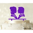 thumbnail image 1 of Couple Wedding Cake Topper PersonalizedGlitter Purple Cake Topper Color Option Available 5-7 Inches Wide, 1 of 1