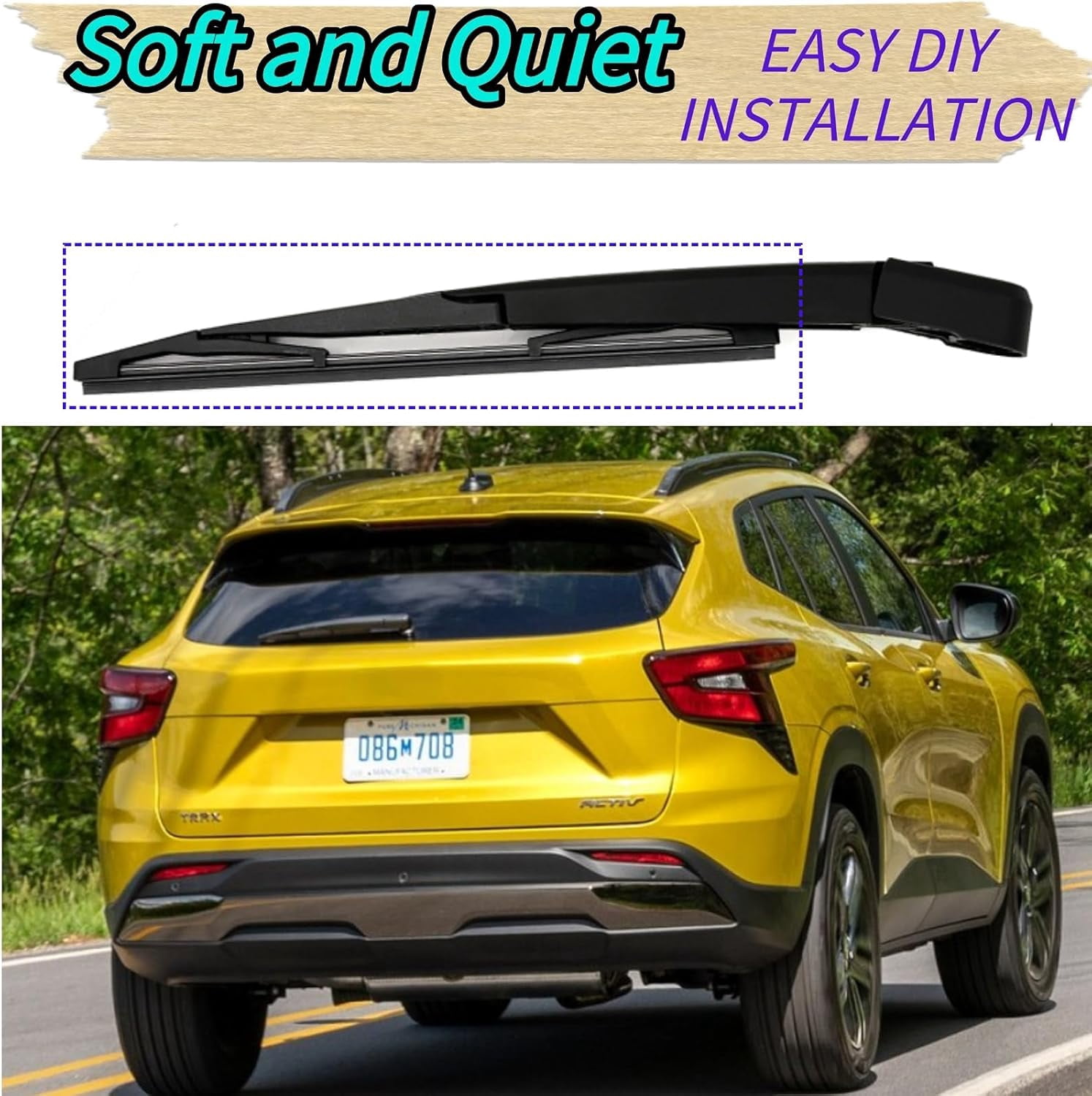 Rear Wiper Blade for Chevrolet Chevy Trax 2024 2025 | Exact Fit ACTIV LS LT RS 1.2L Models | OEM Replacement Rear Back Windshield Wiper Blade