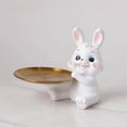 thumbnail image 2 of pitrice Resin Rabbit Storage Tray Statue Sculpture for Entrance Decor Sitting, 2 of 8