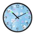 thumbnail image 2 of Voice Activated Clock with Glow Light 12 Inch Large Silent Wall Clock Battery Operated for Home Decor Light Blue Background Flowers, 2 of 8