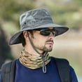 thumbnail image 2 of Prolriy Sun Hats for Men Mountaineering Fishing Solid Color Hood Rope Outdoor Shade Foldable Casual Breathable Bucket Hat Mens Hats Dark Gray, 2 of 4
