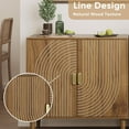 thumbnail image 6 of Semiocthome Sideboard Buffet Cabinet with 1 Shelf and Line Groove Design, Kitchen, Walnut, 6 of 8