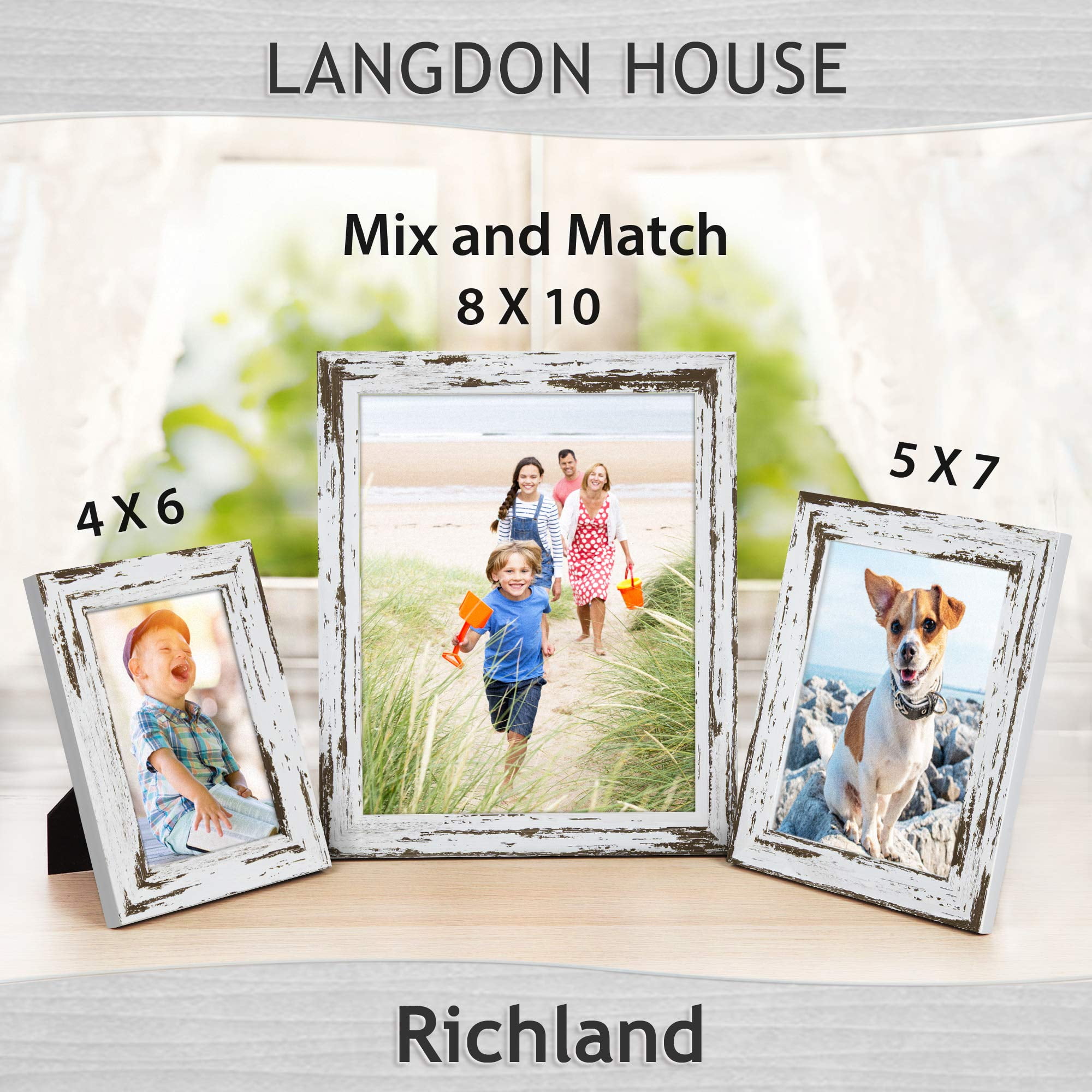Langdon House 4x6 Picture Frames (Rose Gold, 6 Pack), Contemporary Glam Photo Frames 4 x 6, Wall Mount or Table Top, Celebrat