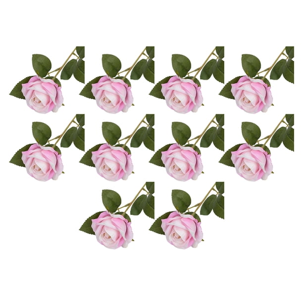 Ramo de flores artificiales Naiovety 10 piezas aspecto realista decoración Boda rosa claro