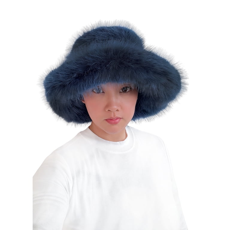 Oversized Winter Faux Fur Bucket Hat for Women - Long Pile  display picture 3