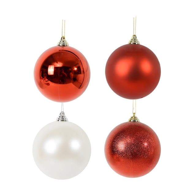 Eoozwa Christmas Ornaments Balls 4.7" Christmas Decorations Xmas Tree Shatterproof Christmas Ball Ornaments with Hanging Loop for Wedding Holiday Halloween Party Indoor Outdoor Decor 4 Pcs