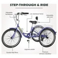 thumbnail image 3 of Lilypelle Adult Tricycle 7 Speed Adult Trikes 20 inch,3 Wheel Bikes with Backrest,Low Step-Through Aluminum Frame,Cargo Basket,Purple, 3 of 18