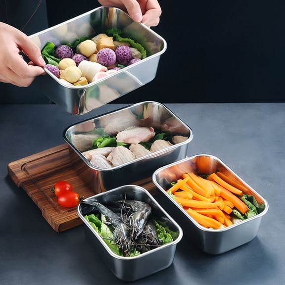 HEATSHAKING Deep Plate Stainless Steel Silver 1Pack 5.11X3.93X1.97in