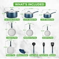 thumbnail image 3 of NutriChef Kitchenware Pots & Pans High-Qualified Basic Kitchen Cookware, Non-Stick (14-Piece Set), One Size, Blue, 3 of 6