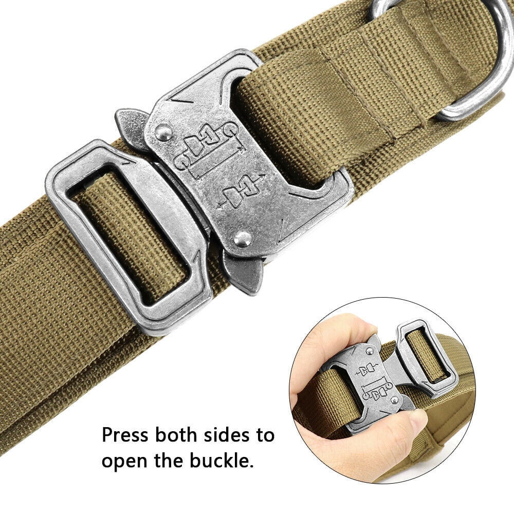 Didog 1.5"Width Adjustable Tactical Dog Collars Large Dogs Military Training with Handle German Shepherd Heavy Duty Metal Buckle
