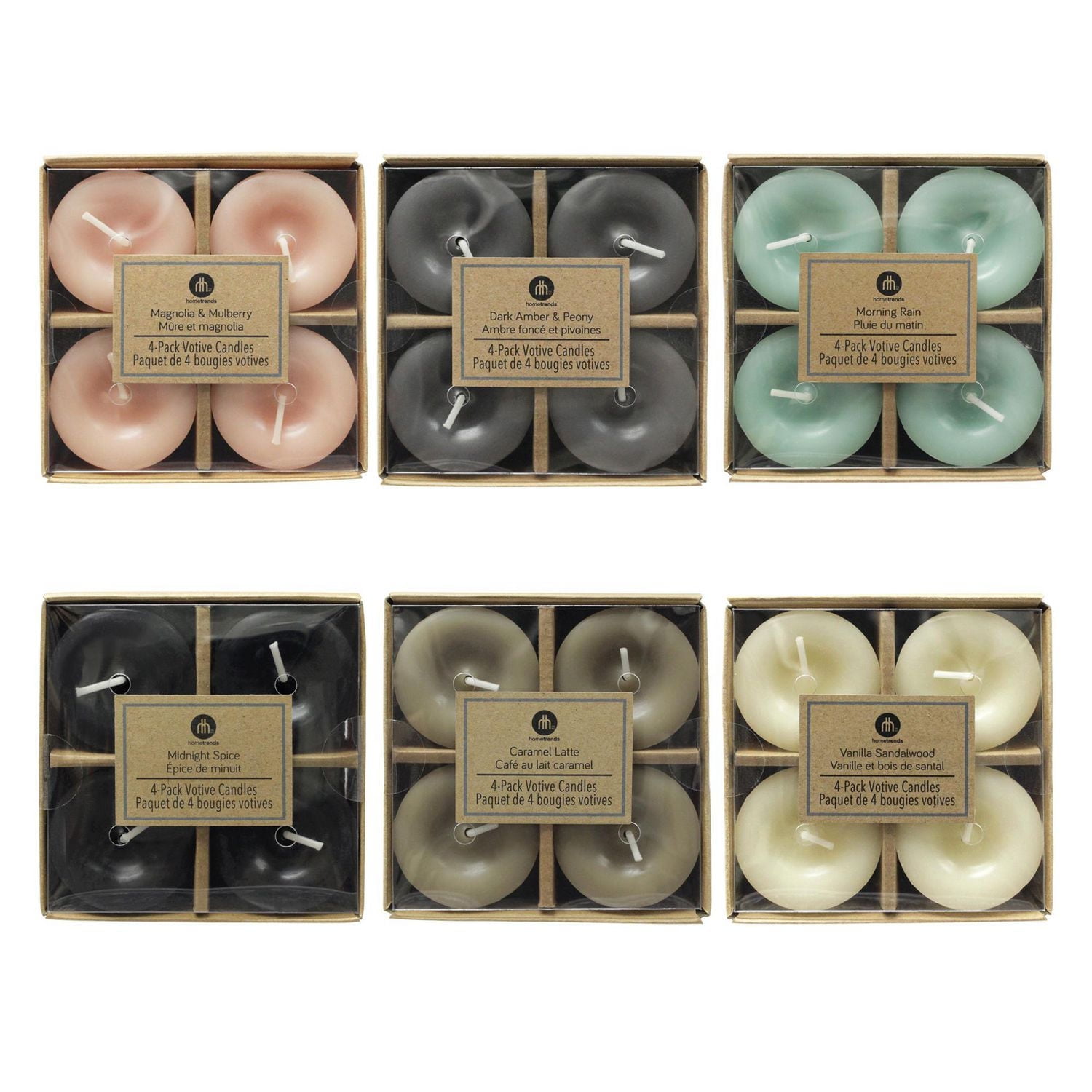 Hometrends Magnolia & Mulberry Scented 4-Pack Votive Candles