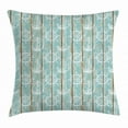 thumbnail image 1 of Nautical Throw Pillow Cushion Cover, Marine Elements Drawn on Old Wood Surface Helm Anchor Ornamental Print, Decorative Square Accent Pillow Case, 18 X 18 Inches, Turquoise Cocoa White, by Ambesonne, 1 of 2