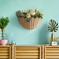 thumbnail image 2 of Cestas de pared: Cesta de ratán tejida a mano para almacenamiento - Organizador colgante de pared bohemio para baño, cocina y sala de estar, 2 of 8