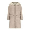 BiZtdJrK Women's Oversized Long Coat Plush Lining Reversible Zipper