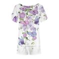 thumbnail image 6 of Summer Savings Clearance! Edvintorg Women Sets Two Pieces 2023 Fashion Women Casual Print Short Sleeve Button Tops Nightwear Shorts Sleepwear Sets Purple S, 6 of 6