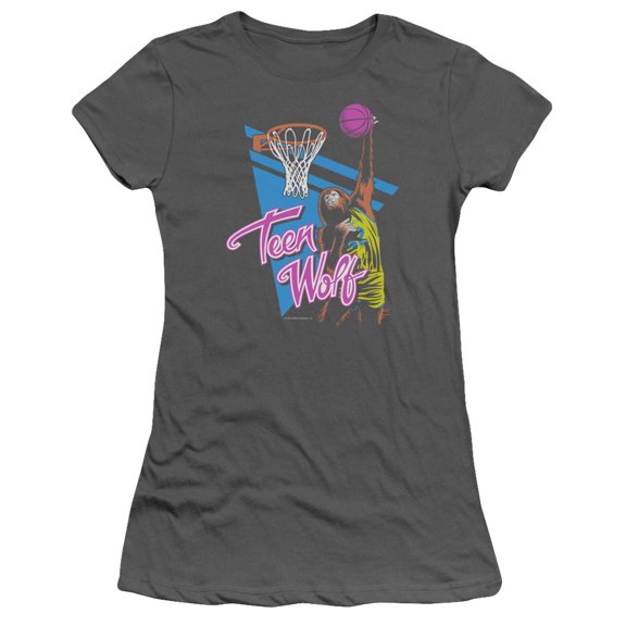 Teen Wolf Slam Dunk Junior Women's T-Shirt Sheer Charcoal