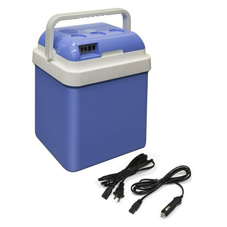 ALEKO CARFR24BL Portable Car Fridge Travel Cooler Warmer 12V 24 Liter Capacity, Light Blue Color