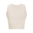 thumbnail image 6 of UPPADA Womens Tank Tops 2025 Sleeveless Round Neck Ruched Spring Summer Basic Shirts Trendy Cute Outfits Women Sleeveless Tank Top,Tank Top for Women Pack Ribbed Beige,L, 6 of 6
