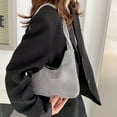 thumbnail image 5 of Elegant Handbag Evening Bag Rhinestones Purse Silver Underarm Bag Shoulder Bag for Outdoor Wedding, 5 of 9