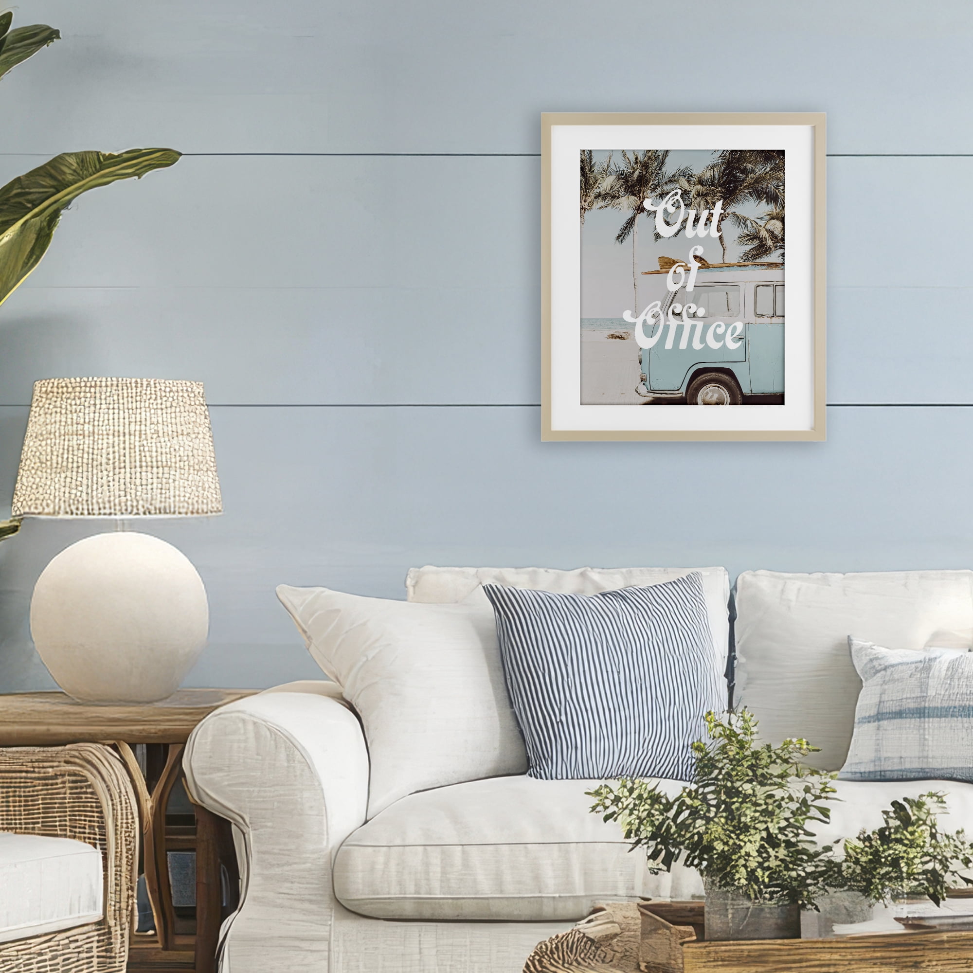 Stupell Industries Retro Out Of Office Beach Birch Framed Print Under Glass, design by Lil' Rue