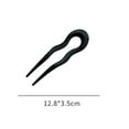 thumbnail image 2 of Headwear Elegant U-Shaped Tortoiseshell Acetate Hair Styling Tools Hair Fork Hair Sticks Hairpin Hair Bun BLACK, 2 of 8