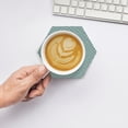 thumbnail image 6 of XMXY Drink Coasters with Holder for Coffee Table, Abstract Labyrinthine Game Style Absorbent Ceramic Cups Coaster Sets 6 Pack, 4 Inches Hexagon, 6 of 9