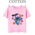 thumbnail image 3 of Camiseta de algodón de Disney Stitch y Mickey Mouse para niños, camisetas para niños, camisetas casuales de cuello redondo de moda de verano 2024, 3 of 5