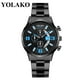 thumbnail image 1 of Reloj de cuarzo para hombre, relojes para hombre YOLAKO Reloj analógico de cuarzo con correa de acero inoxidable y estilo casual para hombre Reloj de acero inoxidable, 1 of 2