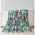 thumbnail image 2 of Reversible and Ultra-Plush Flannel Fleece-Winter Christmas Sherpa Throw- Lightweight Soft and Cozy-Holiday Decorative Throw, Perfect for Lounging, 50 x 60 inches, Hunter Christmas Tree, 2 of 6