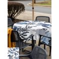 thumbnail image 4 of Outdoor Tablecloth with Umbrella Hole & Zipper, Navy Blue Sea Turtle Coastal Square Tablecloth 60x60 Inch, Summer Beach Black Coral Nautical Patio Table Cover Waterproof Table Cloth for Picnic/Party, 4 of 7