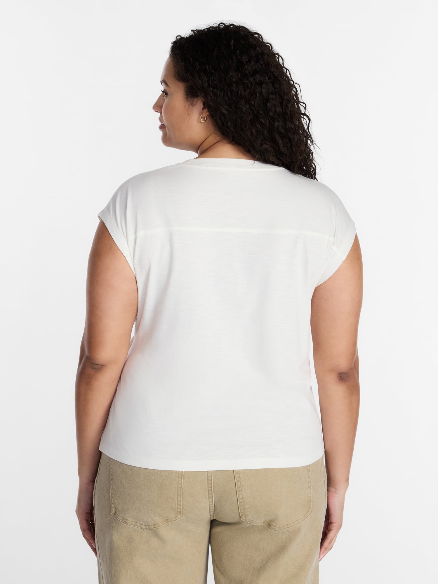 Terra & Sky Women’s Plus Side Tie Dolman Tee, Size 0X-5X