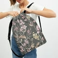thumbnail image 3 of Xoenoiee Hummingbird Flower Print Drawstring Backpack with Zipper Pocket for Men Women, Lightweight Gym Pack Waterproof String Cinch Bag Sackpack for Shopping Travel Sport Yoga, 3 of 8