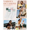 thumbnail image 7 of CoCoMangos Striped Crew Socks for Women, Cotton Retro Novelty Tube Socks Athletic Casual Fun Sock 4 Pairs, Size 5-10, 7 of 7