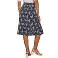 thumbnail image 3 of INSPIRE CHIC Women's Midi Skirts Peasant Elastic Waist A-Line Ditsy Floral Skirts XL Navy Blue, 3 of 6