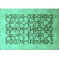 thumbnail image 1 of Ahgly Company Machine Washable Indoor Rectangle Oriental Turquoise Blue Traditional Area Rugs, 2' x 4', 1 of 4