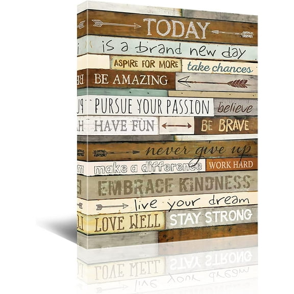 Inspirational Wall Art for Office Quotes Theme Decor Women Motivational Canvas Prints Framed Bathrooms Modern Size 12x16
