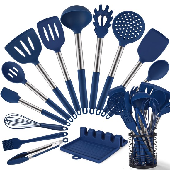 Juego de utensilios de cocina HOTEC de silicona resistente al calor 446°F, 14 piezas