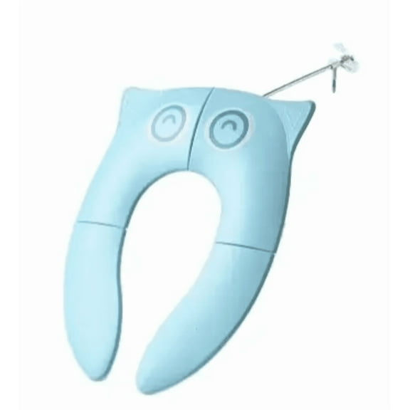 Owl  Blue Folding Training Potty Seat. Bum Tum.Fits Round & Oval Toilets, Non-Slip Suction Cups. Includes Free Travel Bag . 18 mos- 4 yrs.  Bundle Board Boutique