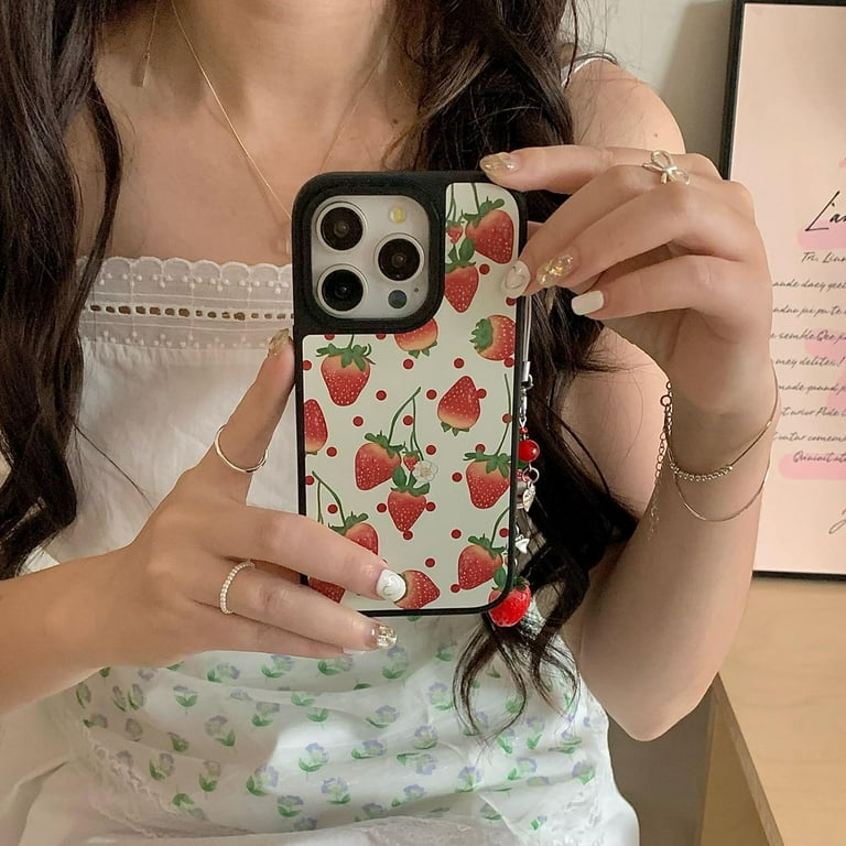Cute Strawberry Matte Phone Case with Charm for iPhone 14 Pro Max,Trendy Stylish Red Polka Dots Fruit Print Glossy Protective Girls Women Gift Cover+Chain(i14promax 6.7") - Walmart.com Cute Strawberry Matte Phone Case with Charm for iPhone 14 Pro Max,Trendy Stylish Red Polka Dots Fruit Print Glossy Protective Girls Women Gift Cover+Chain(i14promax 6.7") - Walmart.com