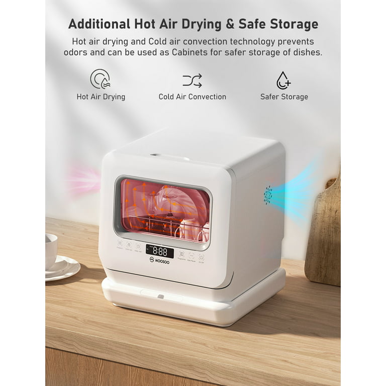 Portable Countertop Dishwasher Air Drying 5 Programs with 7.5L Water Tank