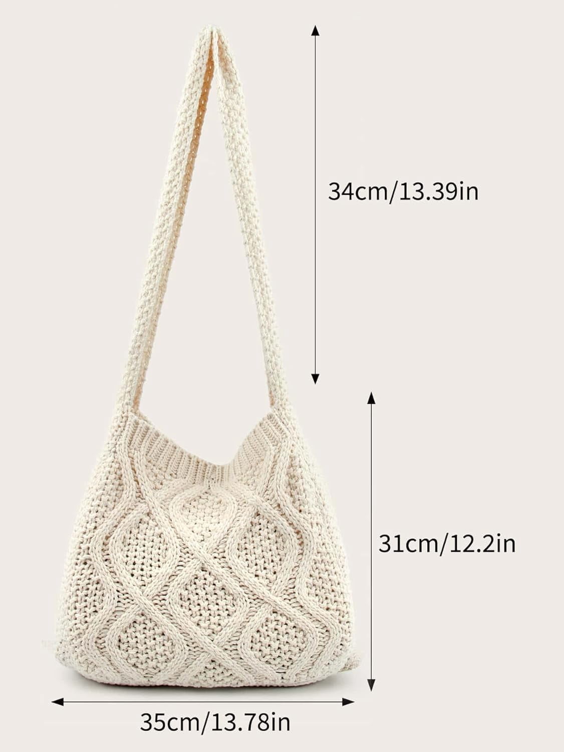 Women's Crochet Shoulder HandBags Hobo Knitted Tote Bag Shopping Bags