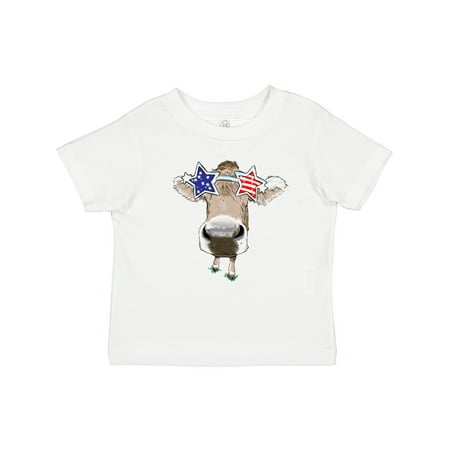 

Inktastic 4th of July Patriotic Cow in Shades Gift Baby Boy or Baby Girl T-Shirt