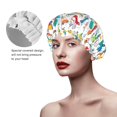 thumbnail image 2 of KLL Transport1 Pattern Shower Cap & Bath Cap for Women,Reversible Oversized Waterproof Shower Caps for all Hair Lengths,Elastic Reusable Bathing Hair Cap, 2 of 6