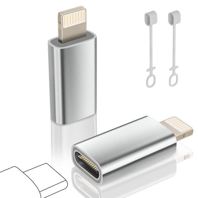 Adaptador USB-C a Lightning layajia para iPhone y iPad, paquete de 2